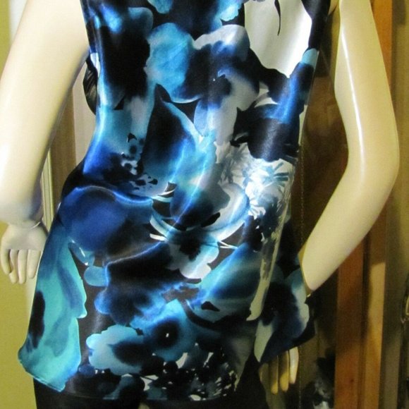 Willi Smith Black & Blue Blouse size M - Picture 8 of 8